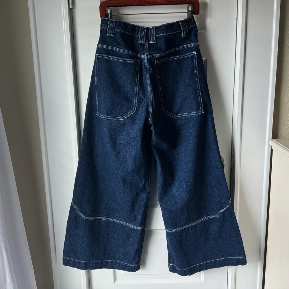 John Galt by Brandy Melville Dark Blue Wide Leg Jeans - Picture 3 of 8